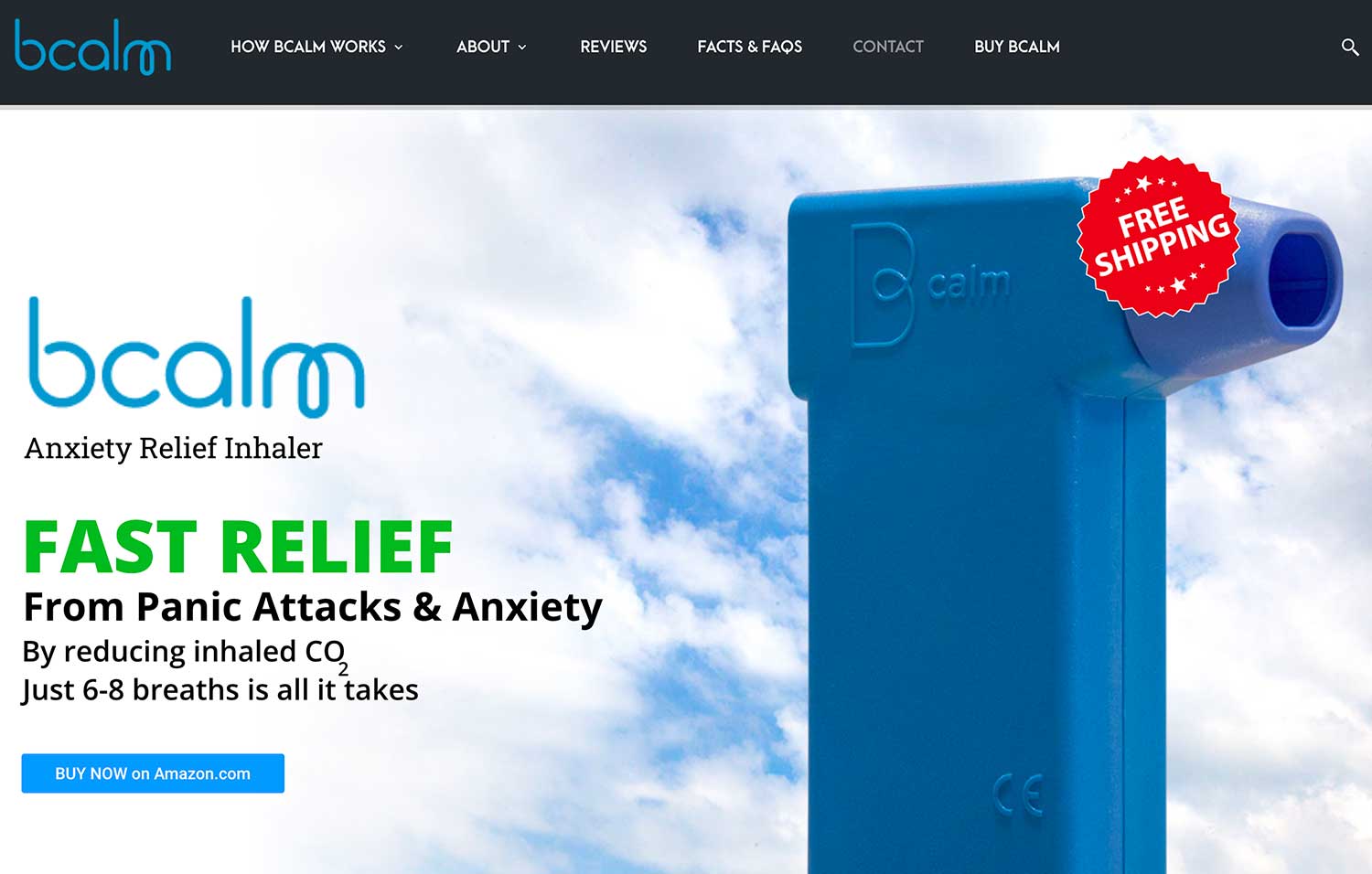 Bcalm Anxiety Relief Inhaler - Website Design