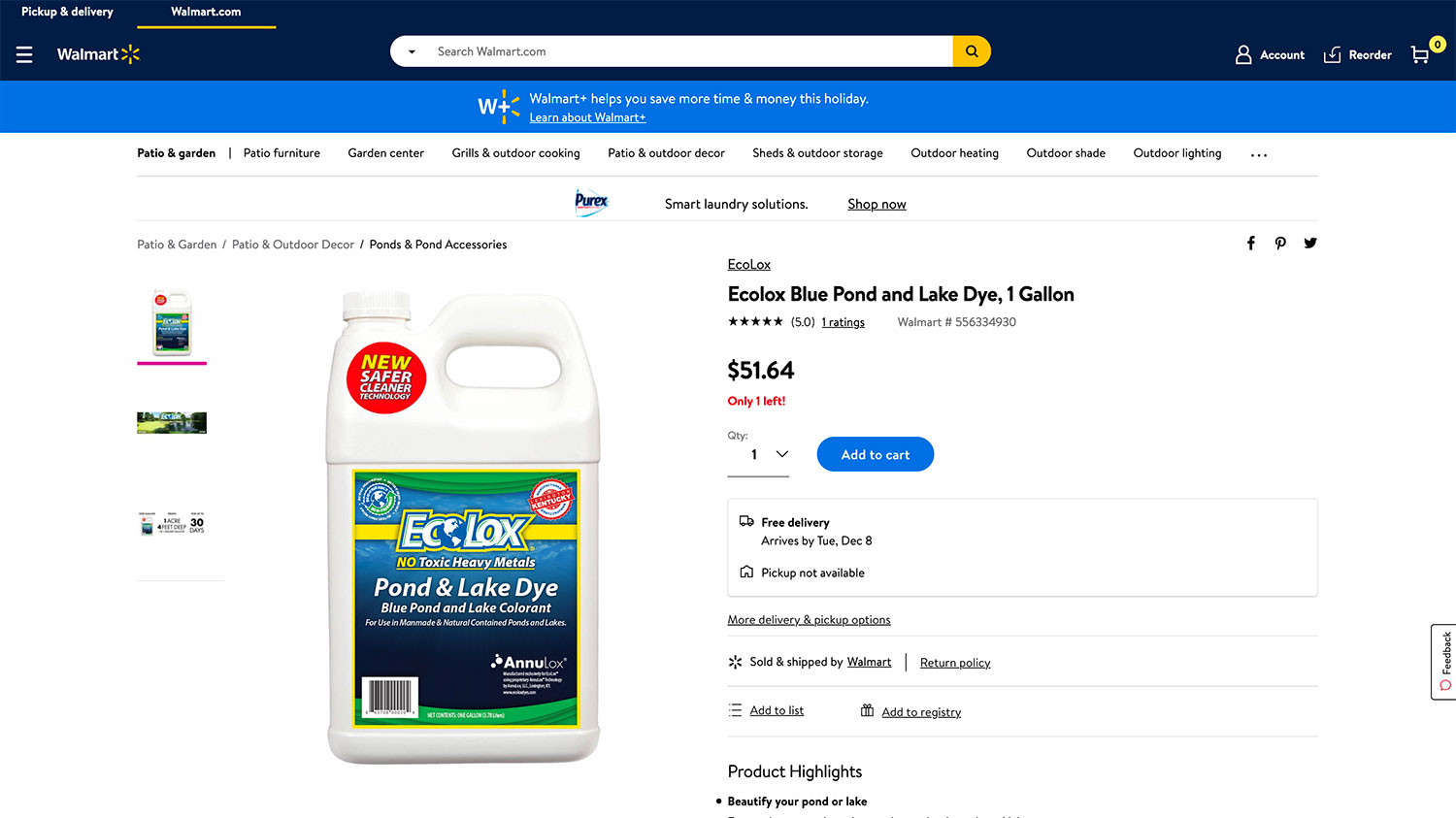 EcoLox Dyes on Walmart Website - Internet Marketing